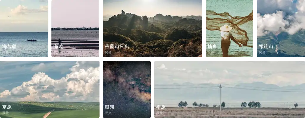 Photography showcase grid